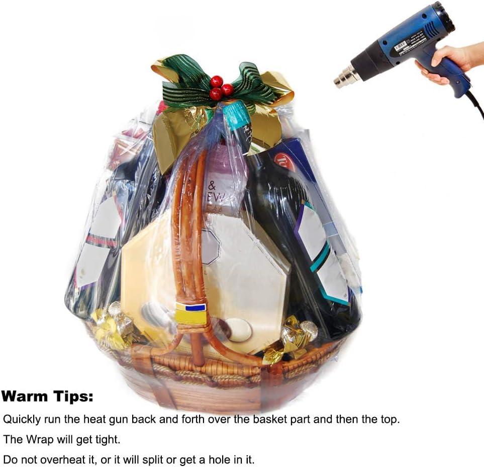Shrink Wrap Bags for Gift Baskets, 37x45 Inch, XXL, 10 Pcs