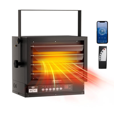 5000W Electric Garage Heater with Remote & APP Control, Digital Fan-Forced Ceiling Mount Heater with Thermostat, 12H