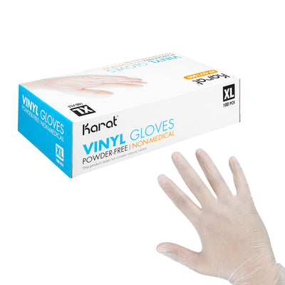 [XL - 1,000 ct] Clear Vinyl Disposable Gloves, Powder-Free, Great Fit, Tear-Resistant for Multi-Purpose (FP-GV1009)
