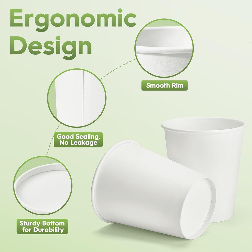 Paper Cups 12 oz 300 Pack Leak-Proof Disposable Coffee Cups