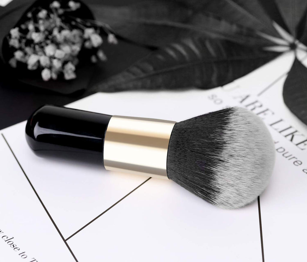 Powder Makeup Brush, Black & Gold