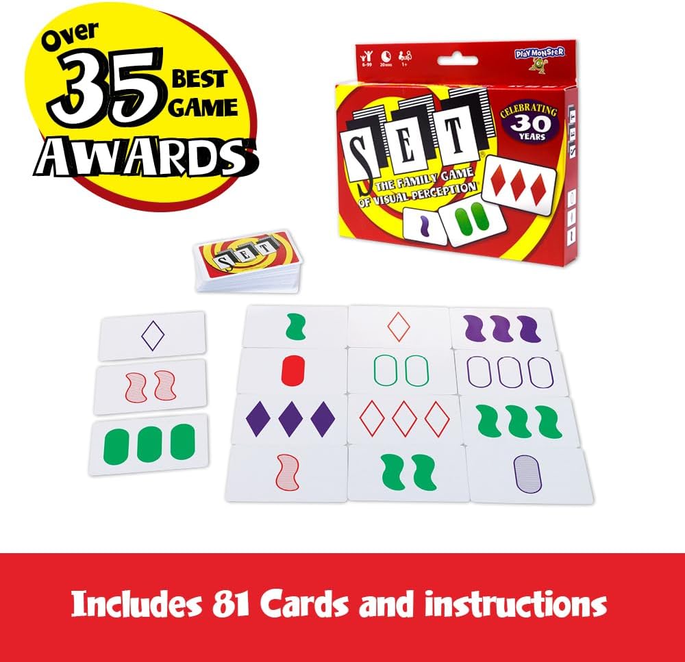 SET Enterprises SET - The Family Card Game of Visual Perception - Race to Find The Matches, For Ages 8+,81 Cards