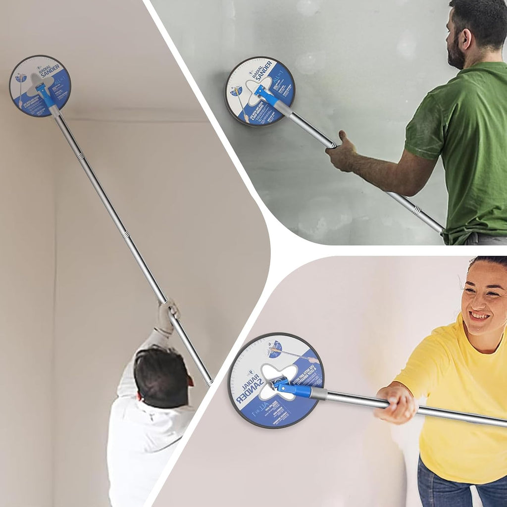 Drywall Pole Sander, Circular Sander with Adjustable Extension Pole, Manual Hand Drywall Sander for Walls and