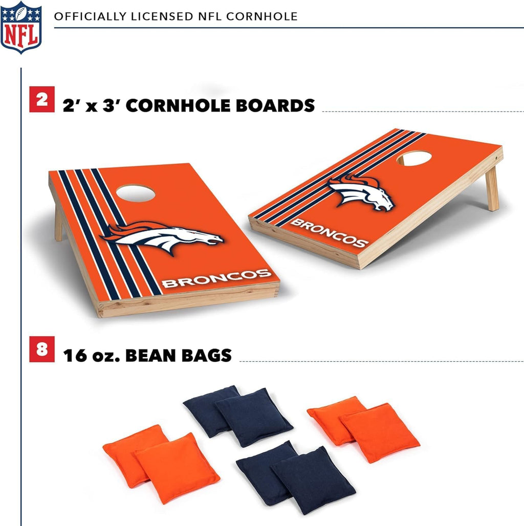 NFL 2' x 3' Solid Wood Cornhole Set with Direct Print HD Team Graphics – Great Gift for Any Football Fan! Bean Bag
