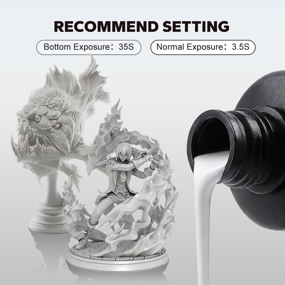 3D Resin 3D Printer UV Curable Resin 405nm High Precision Printing Resin Quick Curing & Excellent Fluidity for