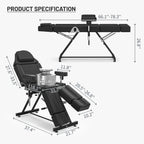 Tattoo Chair for Client, Spa Bed Adjustable Armrests Split Legs