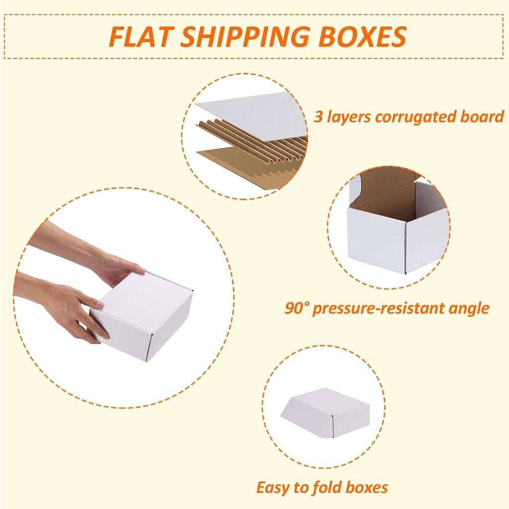9x6x3 Shipping Boxes Set of 30, White Corrugated Cardboard Mailer Box for Packing Small Business