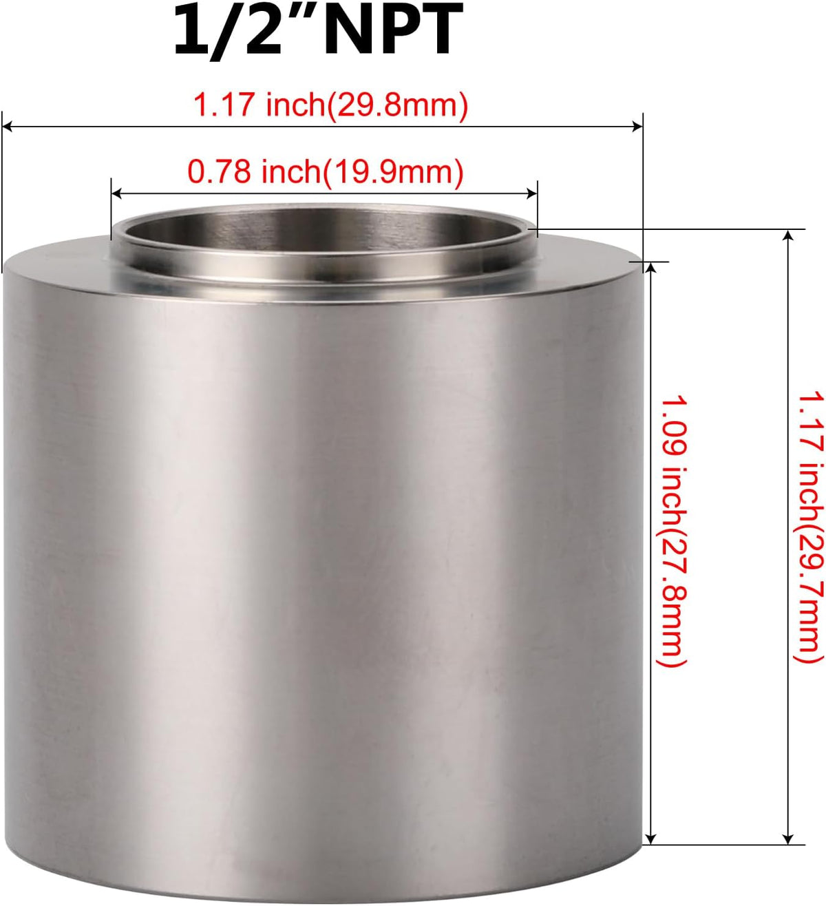 1/2 NPT Female Pipe Thread Stainless Steel Weld On Bung Fitting Adapter 2PCS