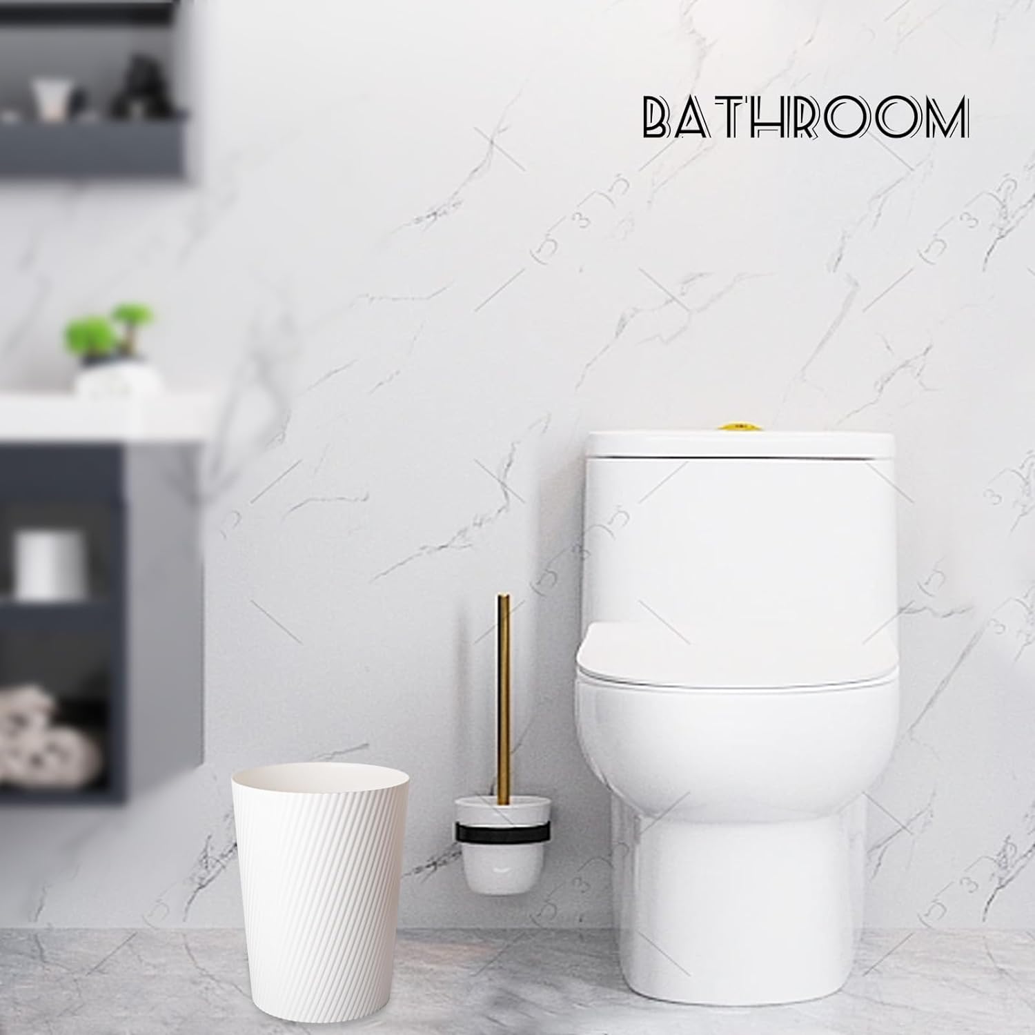 Small Trash Can Wastebasket Garbage Can Container Bins for Bathrooms, Laundry Room, Kitchens, Offices, Kids Rooms