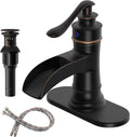 Lead-Free Brass ORB Waterfall Bathroom Faucet for Farmhouse Rustic
