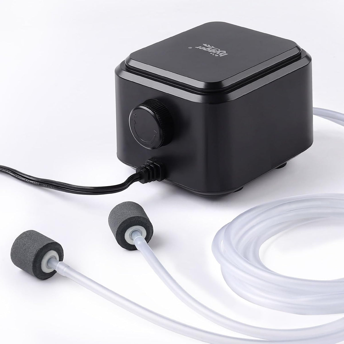 Quiet <30dB Aquarium Air Pump, Adjustable Low Decibel Oxygen Fish Tank Pump 2 Air Outlets Ultra Silent Powerful