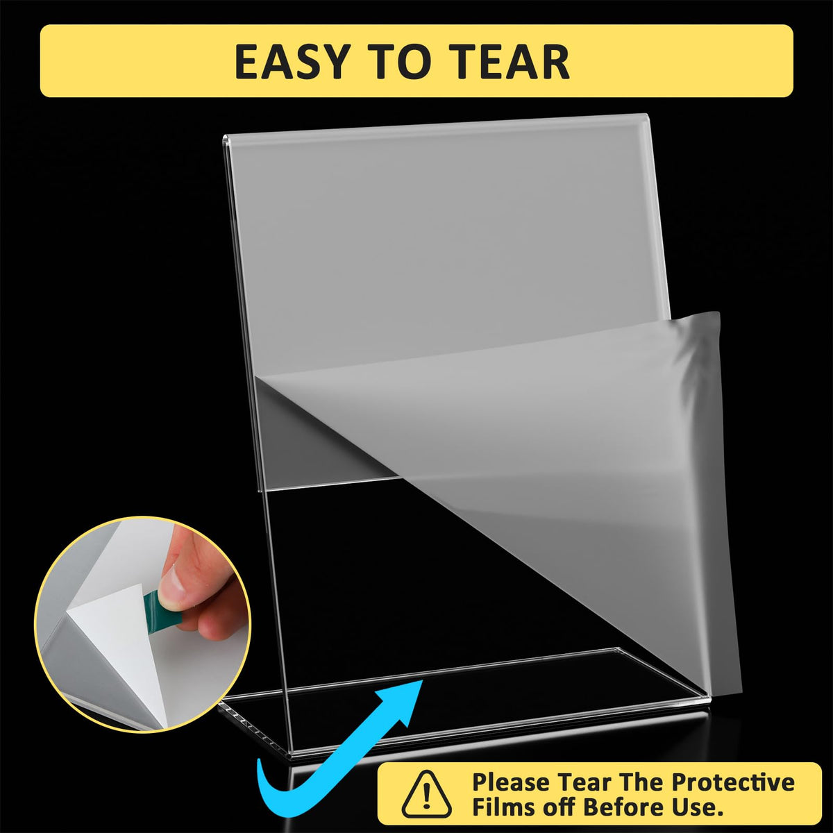 Acrylic Sign Holder 8.5 x 11, Clear L-Shape Tabletop Display Stand, 8 Pack