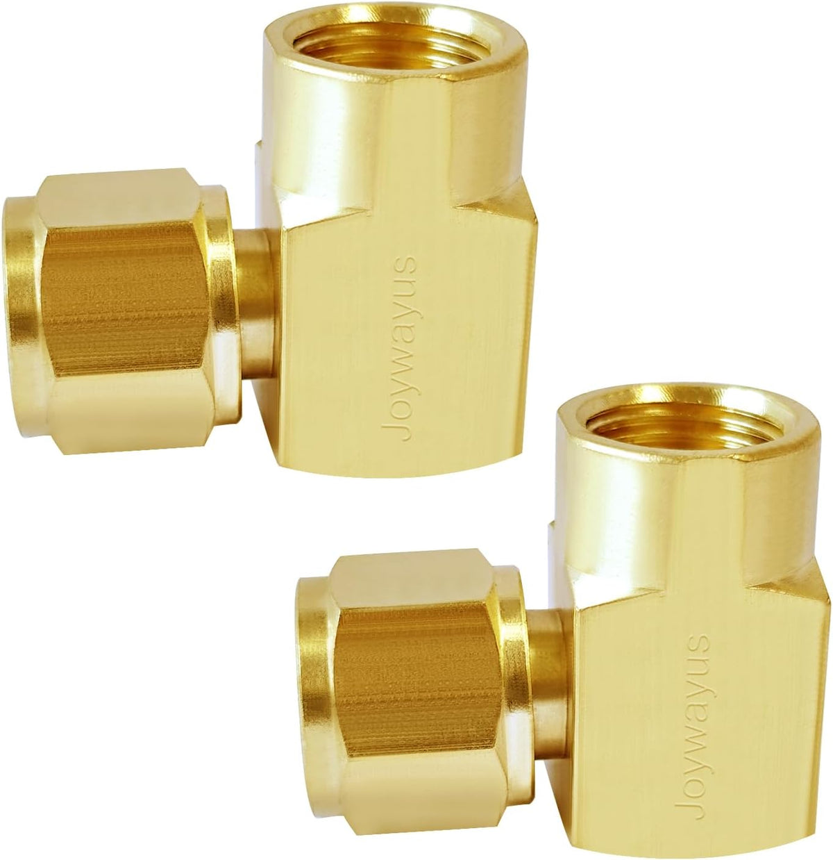 Joywayus 2 Pack Brass 3/8" Flare Swivel Female Tube Elbow Fitting