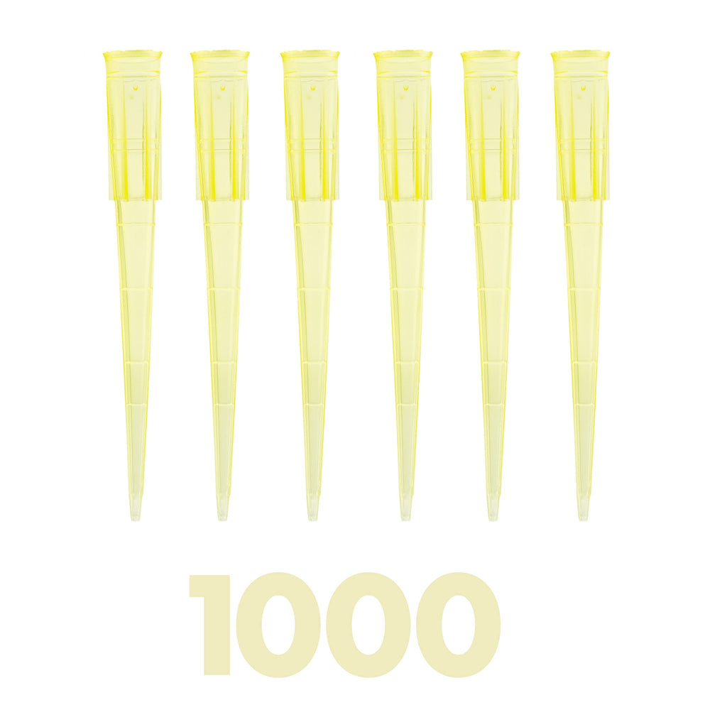 200uL Universal Non-Filter Pipette Tips, Sterile Low Binding Yellow Pipet Tips with Graduation, DNase/RNase Free