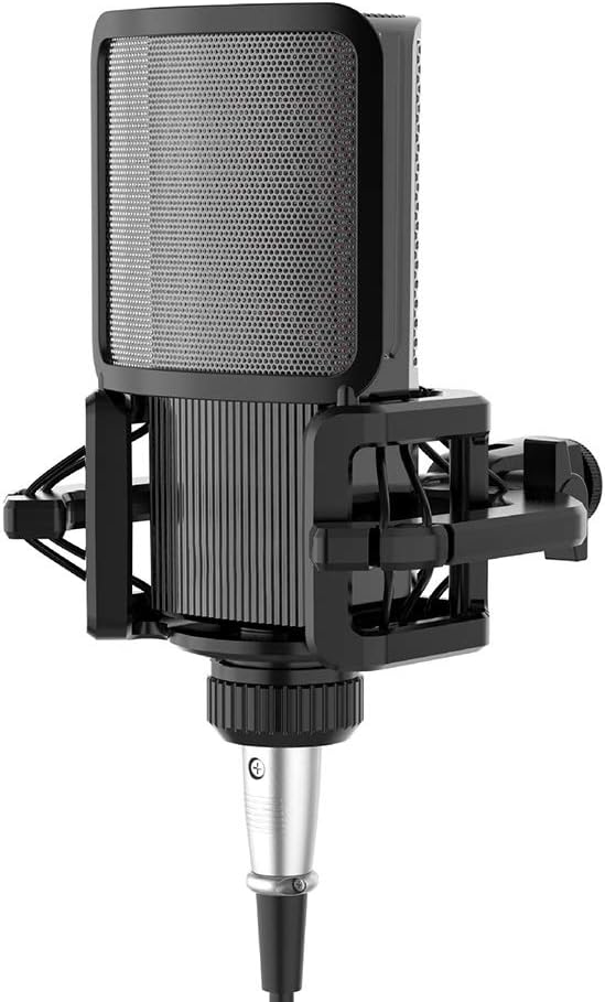 Universal Microphone Shock Mount, Anti Vibration Shock Mount with Filter Screen for Microphones Diameter 21-62mm