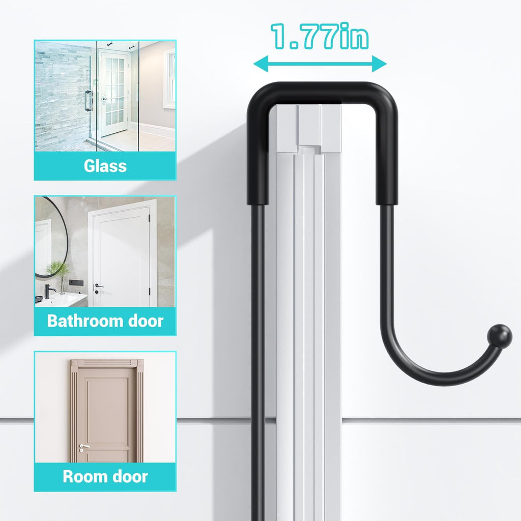 Over the Door Shower Caddy Hanging: Rustproof Shower Door Organizer | Shower Door Rack for Inside Shower, No Drilling
