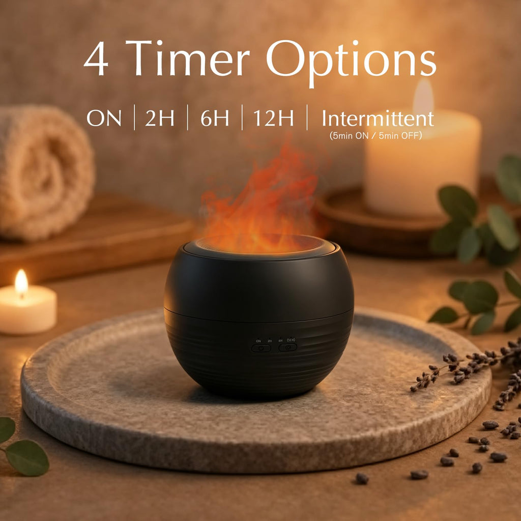 2 Pack Flame Essential Oil Diffuser for Home, 260ml Fire Diffuser