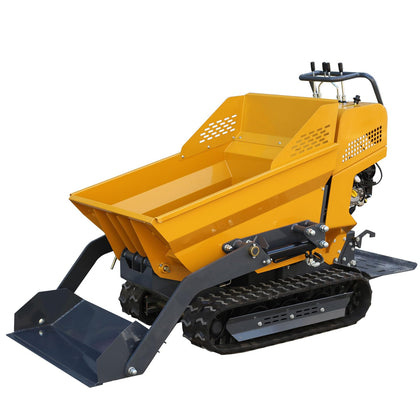 1100Lbs Capacity Track Wheelbarrow 208cc 6.5HP RATO Engine Tracked Dumper with Front Shovel/Hydraulic Dumping