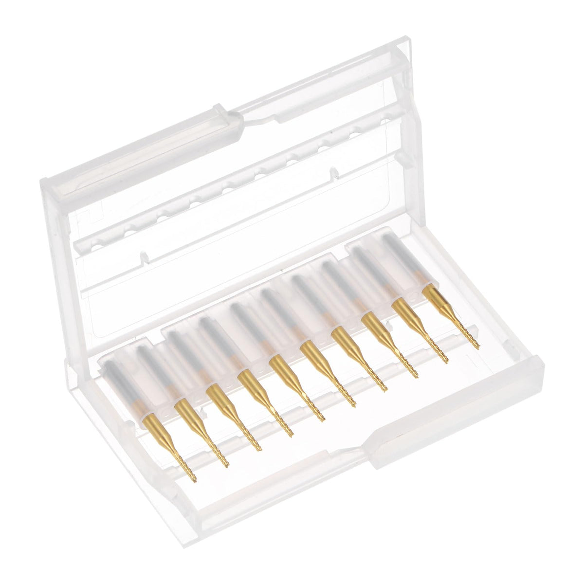 uxcell 10Pcs 1.3mm Titanium Coat Carbide End Mill Engraving Milling Cutter CNC Router Bits for PCB Machine, 1/8" Shank