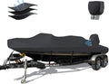 Waterproof 16'-18.5' Boat Cover with Motor Cover, Trailerable Cover | Marine Grade Oxford Fabric, UV & Tear