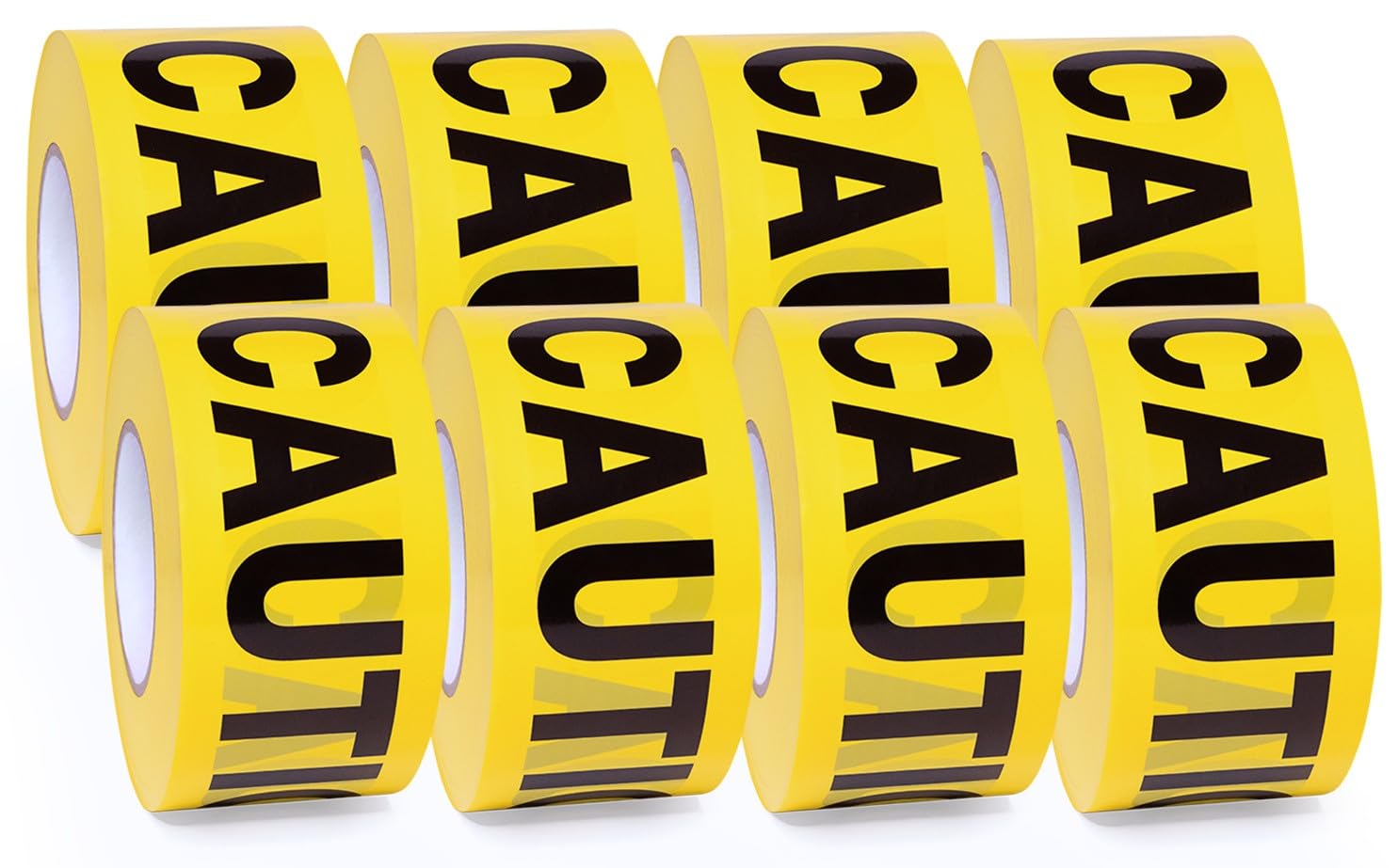 Premium Yellow Caution Tape Roll - 3 Inch X 1000 Feet - Pack of 8 | Bright Yellow Caution Tape Roll, for