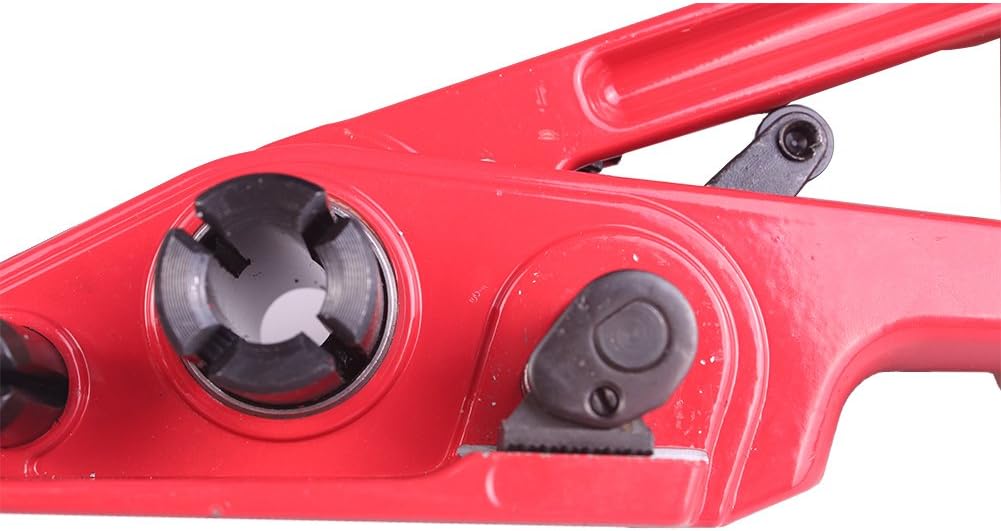 Poly Strapping Tensioner & Cutter Manual Banding Strapping Tools for Polyester Polyproplyn 1/2" - 3/4" Strap Red