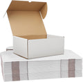 10x7x4 White Shipping Boxes Set of 25, Corrugated Cardboard Box 10 x 7 x 4 for Mailing Packing Gifts, Shipping Small
