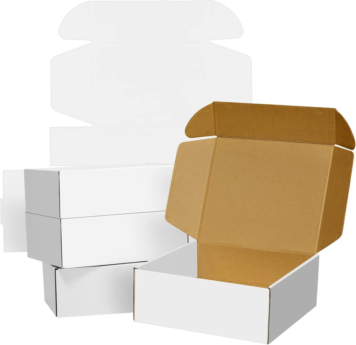 30 Pack 9x6x4 Inches White Corrugated Cardboard Shipping Boxes
