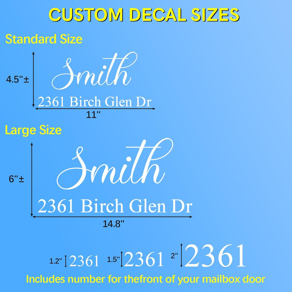Reflective Mailbox Numbers Street Address Custom Vinyl Decal | House Numbers for Outside, House Address Sign Self