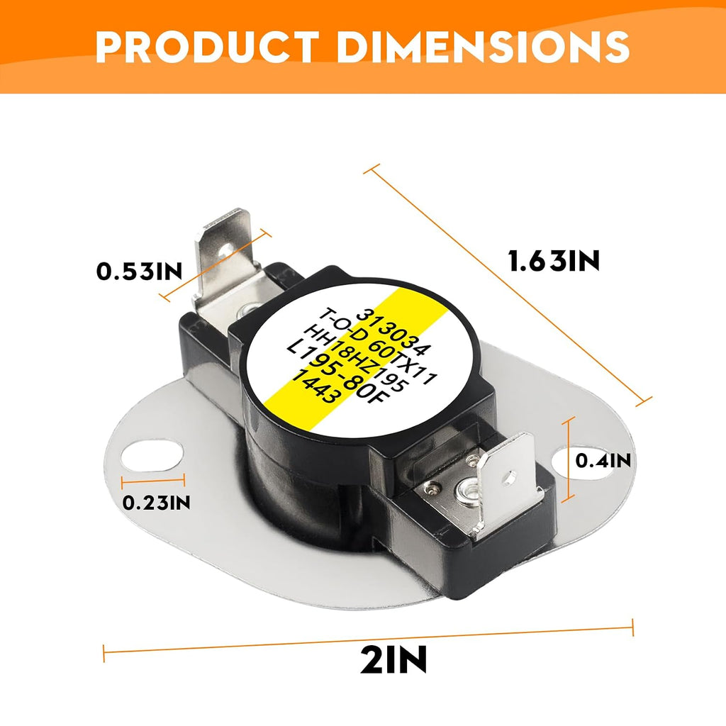 HH18HZ195 Replacement Limit Switch L195-80F for Carrier,Payne Furnace