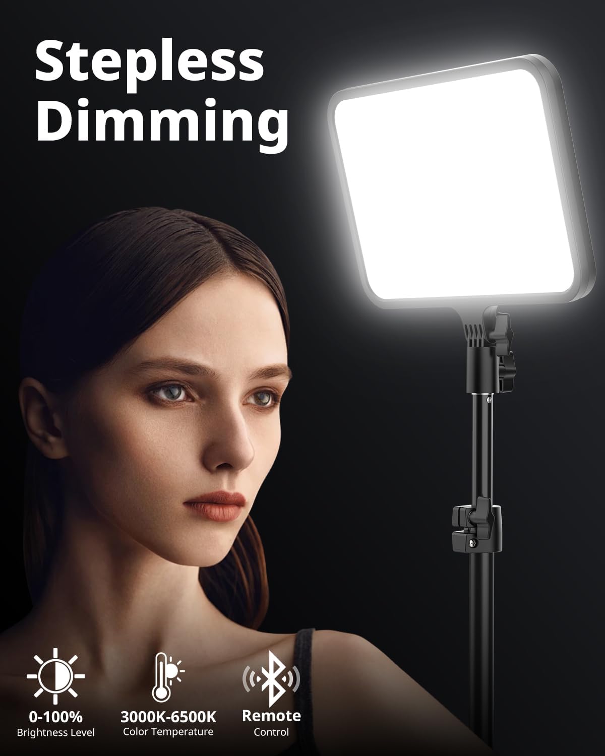 2 Pack LED Video Light Kit, Photography Lighting, 13" Studio Lights with 65" Tripod Stand and Phone Holders, Podcast