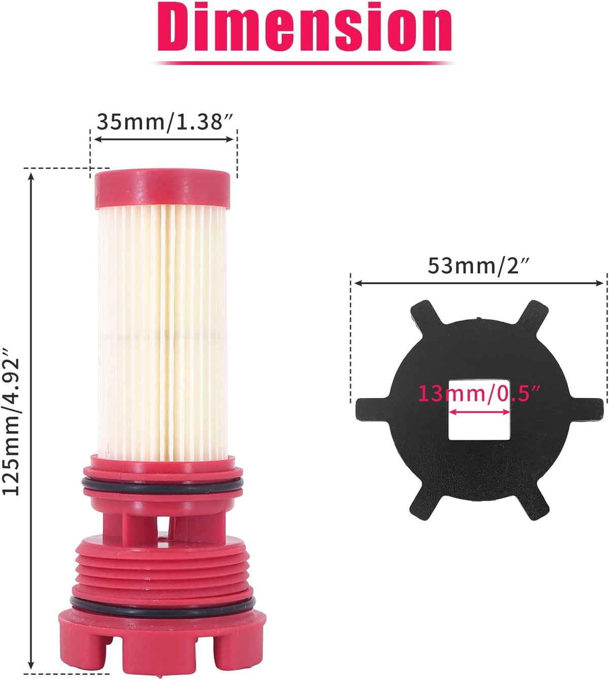 2Pcs Fuel Filter w/Removal Tool for Mercury Optimax Verado Outboard