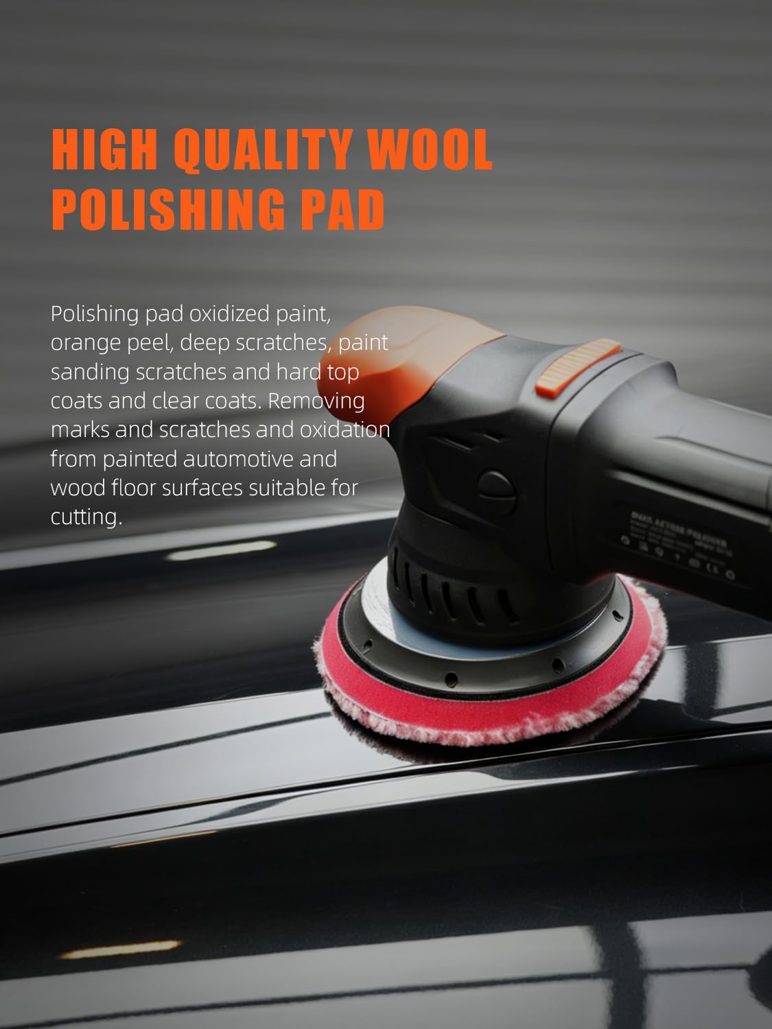 Wool Polishing Pads, 2Pcs 5 Inch (125mm) Wool Cutting Pad, Short Hair Wool Buffing and Polishing Pad Set, Wool