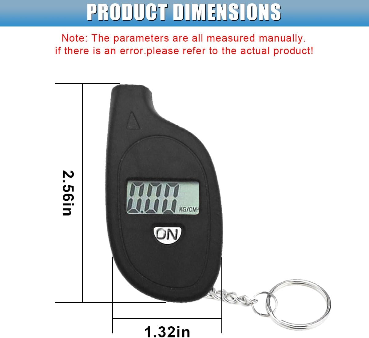 Digital Tire Pressure Gauge, 5-150PSI 4 Unit Settings (Black)