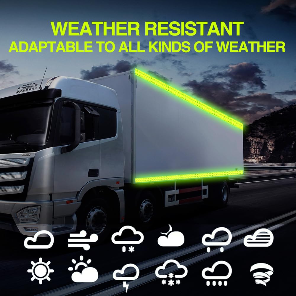 Reflective Tape 2" x40ft Fluorescent Green, DOT-C2 Waterproof Reflective Stickers & Reflector Tape with Strong