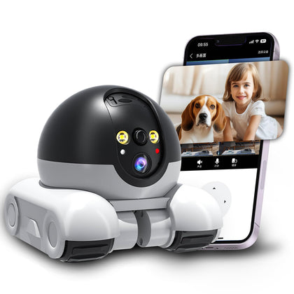 Camera, Mobile Patrol Robot Camera, Wi-Fi Connected Remote Control, Night Vision, Two-Way Audio Talk, Pet Monitoring