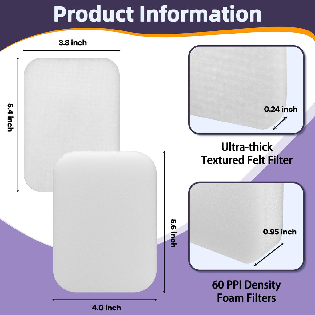 3 Pack ZU102 Foam Filter for Shark Pet ZU100, Pet Pro ZU60, ZU62 Vacuum
