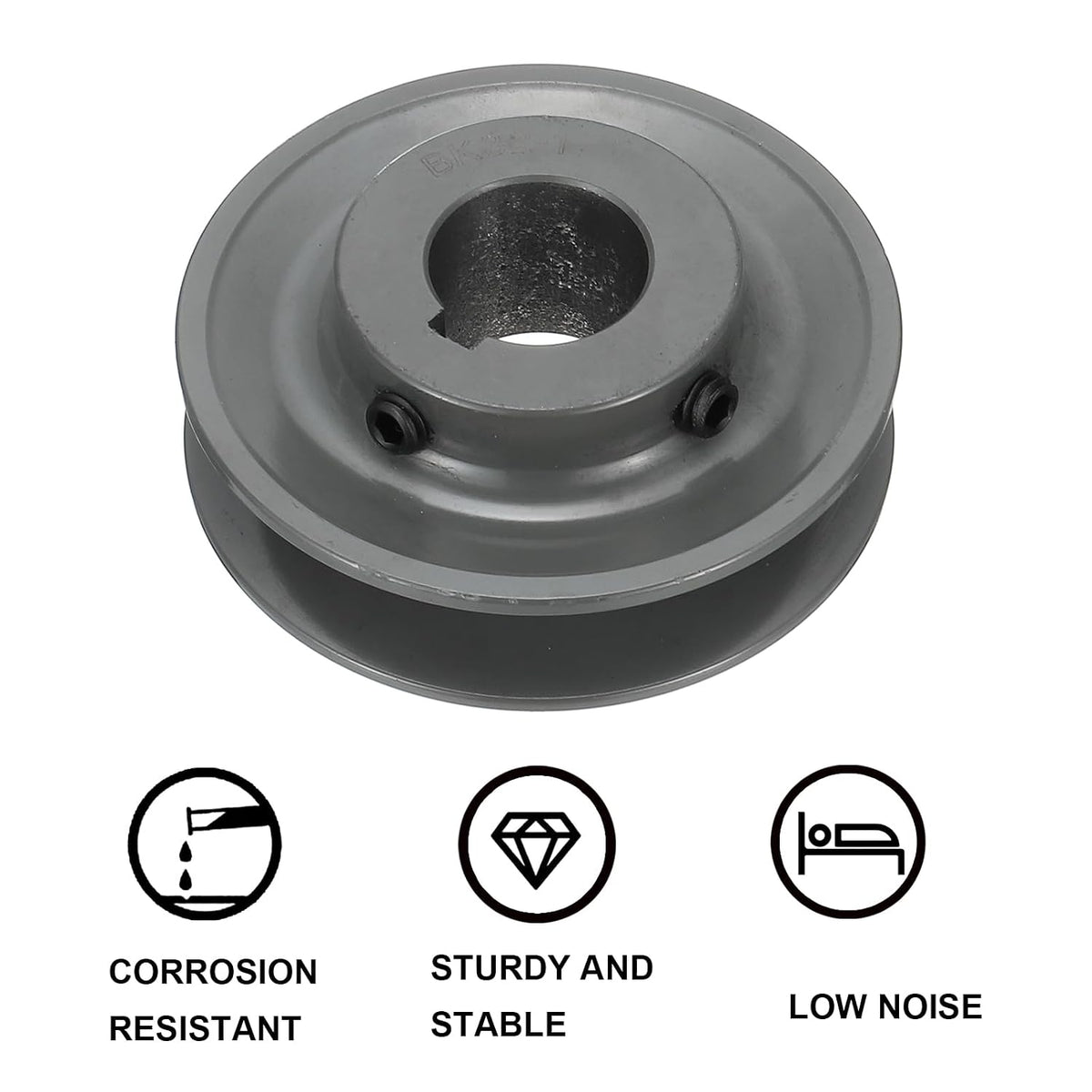 uxcell BK32-1 V-Belt Sheave 1" Bore, 3.35" OD, Single Groove Web Sheave