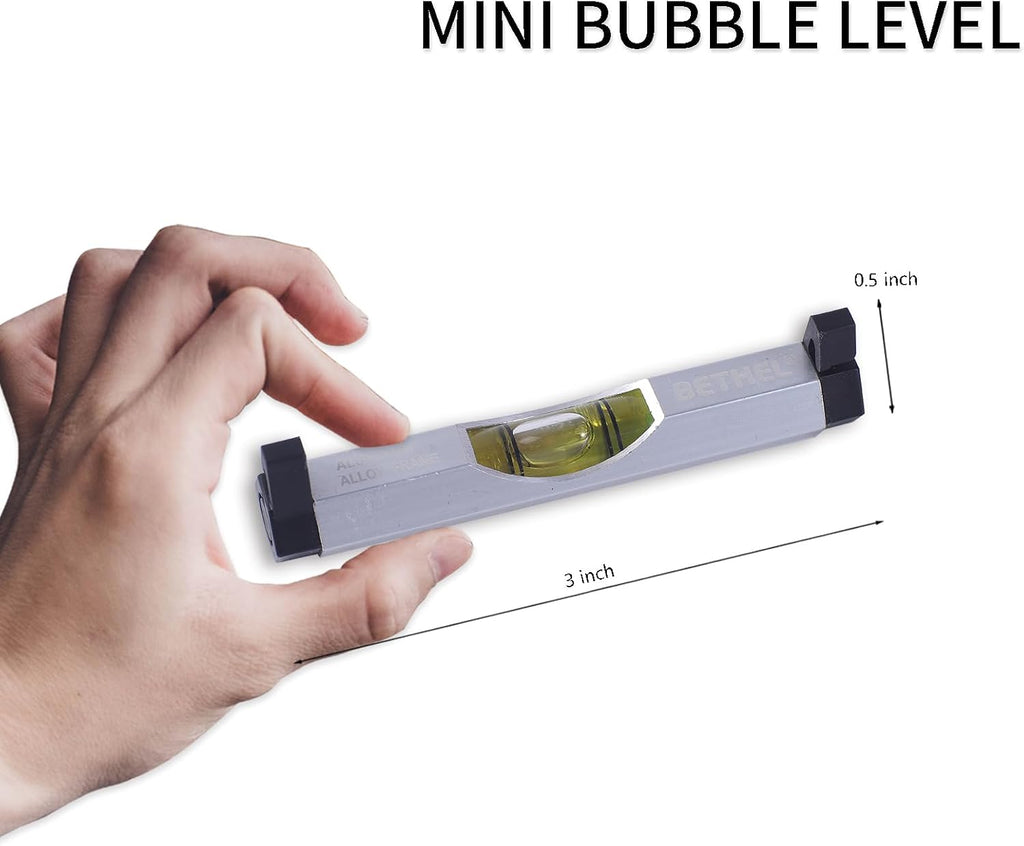 3 Packs Bubble Line Level String Tools, Aluminum Mini Leveler for Construction, Engineering, Camping, DIY Projects
