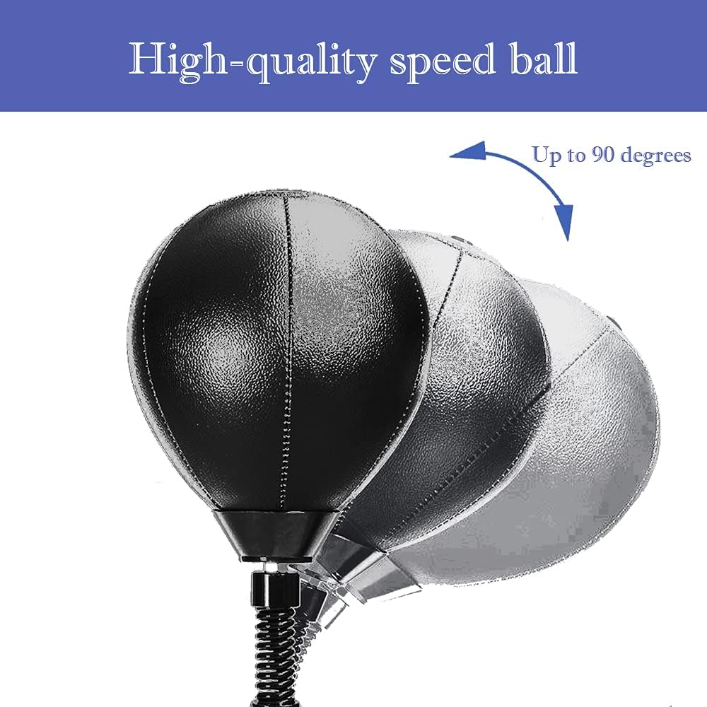 Boxing Speed Trainer Punching Bag Spinning Bar Adjustable Height Free Standing Stable Base