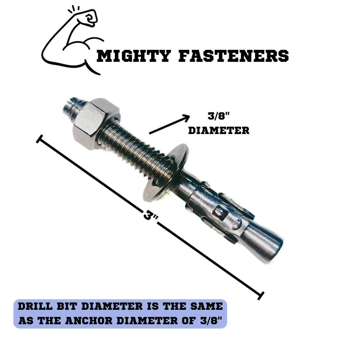 Wedge Anchors – Heavy-Duty 304 Stainless Steel Expansion Bolts for Concrete & Masonry, Rust-Resistant & Durable