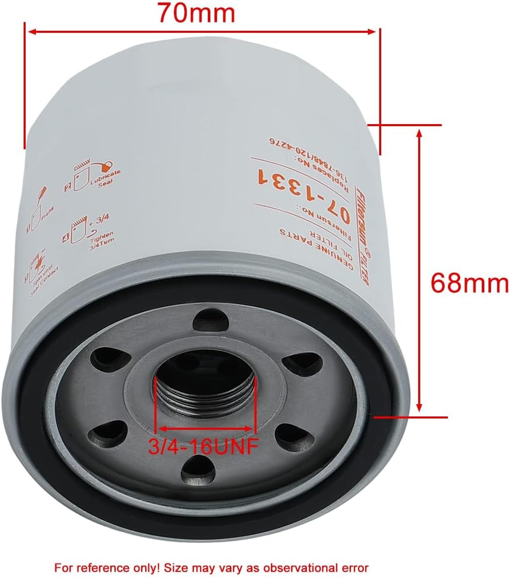 2 Pack 136-7848 Oil Filter for Toro 120-4276 127-9222 V-Twin Engine Timecutter SW4200 SW5000 SS4250 SS5000 SS5425 MX5000 Oil Filter with Fuel Filter