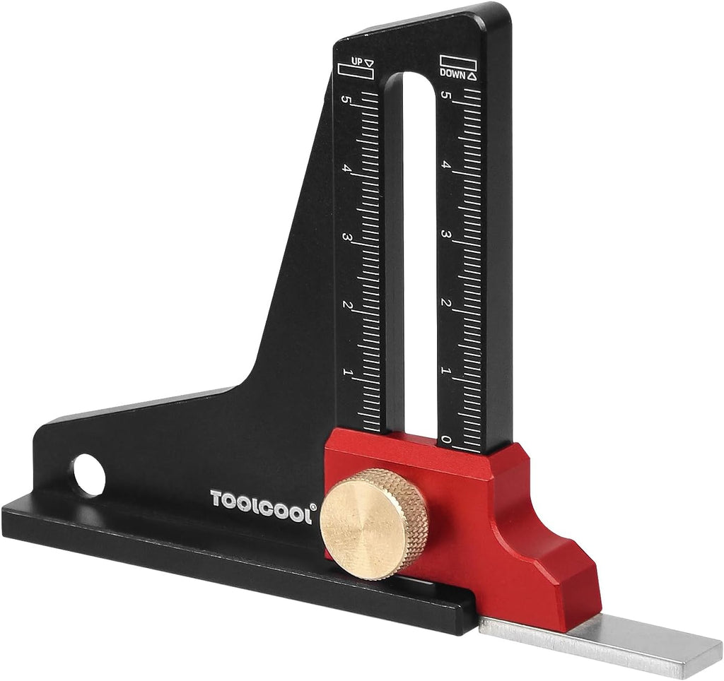 TOOLCOOL Height Gauge Depth Gauge Woodworking Tool Setting Gauge Setup Blocks for Table Saw Router Table Drill Press Bandsaw - Metric