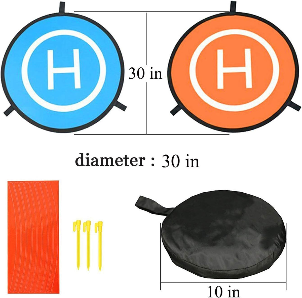 Drone Landing Pad, 30"/75cm Waterproof Portable Foldable Helipad Helicopter Landig Mat for DJI Mavic Pro Phantom