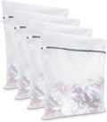 XL Mesh Laundry Bags, 4-Pack Large Wash Bags with Auto-Lock Zipper