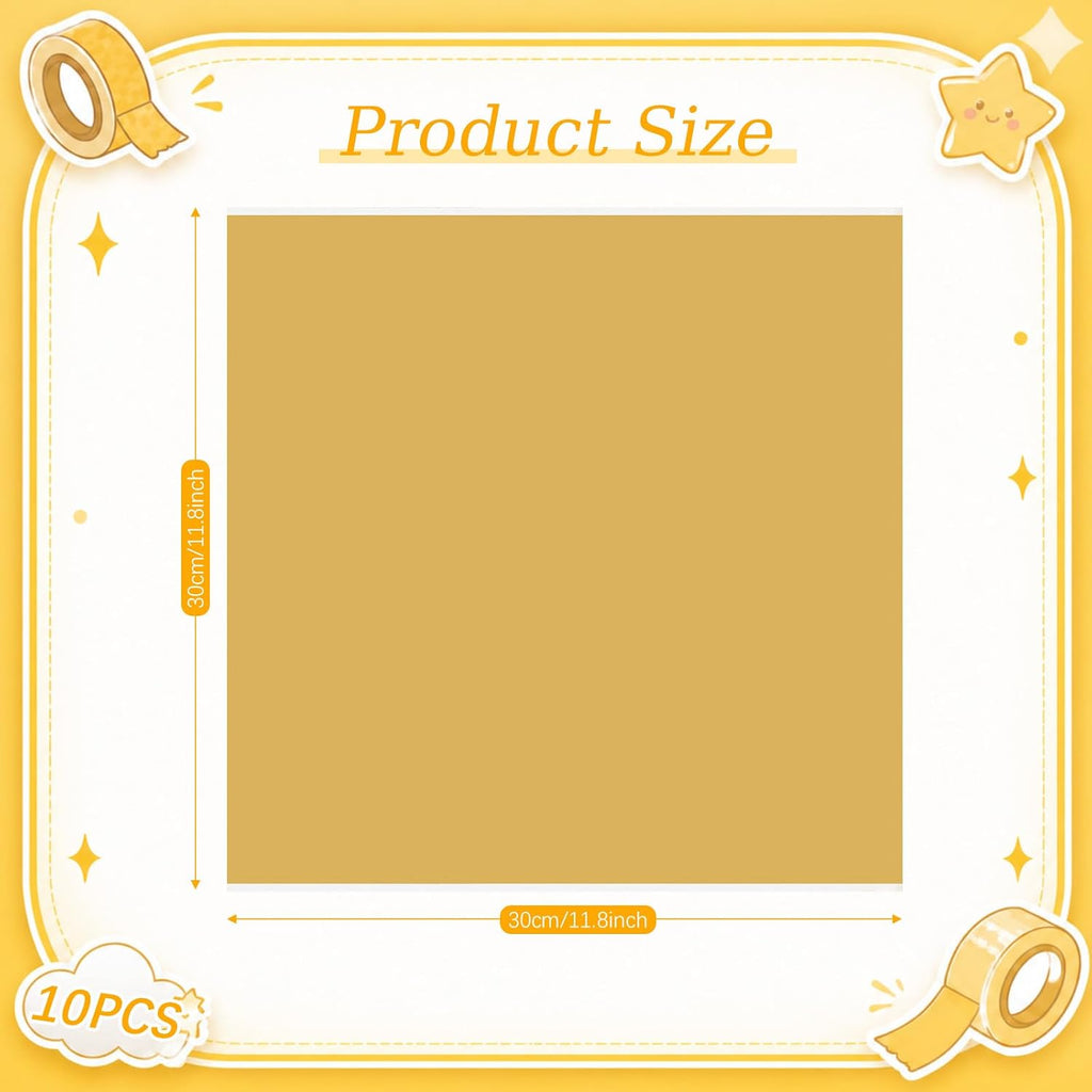 10 Pcs Double Sided Adhesive Transfer Tape Sheets, 12x12 Inch
