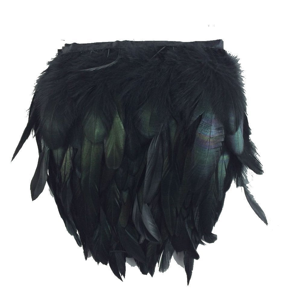 Rooster Hackle Feather Fringe Trim 5-7in Width Sewing Craft,10 Yards