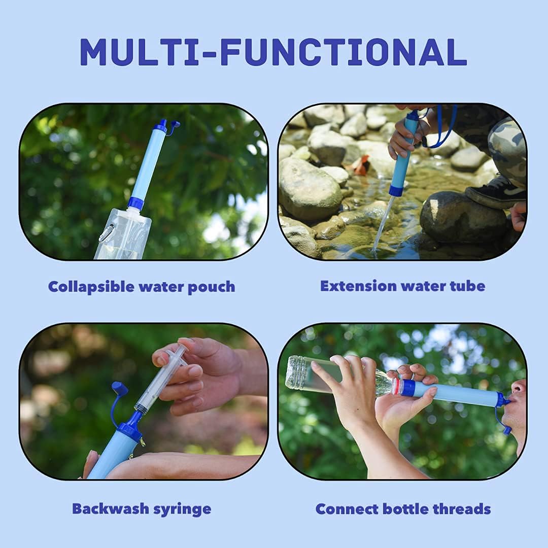Personal Water Filter Straw Outdoor Portable Filtration Emergency Survival Gear Water Solutions Tactical Gear for