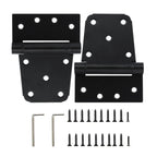 3-1/2 Inch Self Closing Gate Hinges, Spring T Hinges, Black, 2 Pack