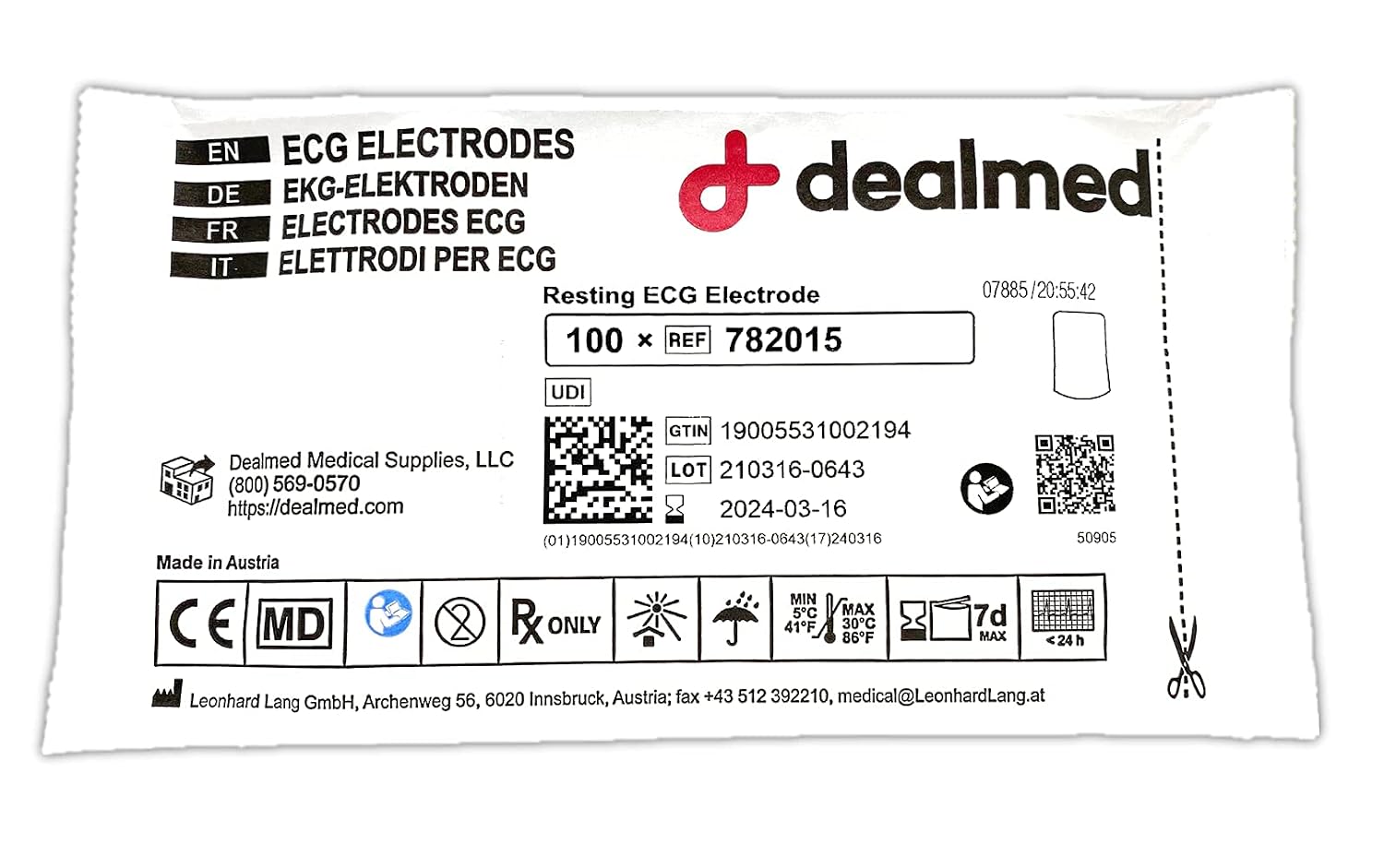 Resting ECG Electrodes - Self Adhesive for EKG, 1000 Count